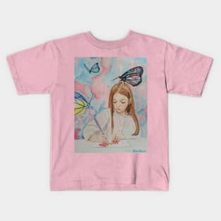 fantasia flores y mariposas Kids T-Shirt